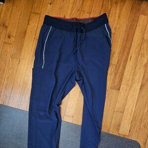 Cherokee iFlex Men Scrubs Pant Tapered Leg Drawstring Cargo, Navy